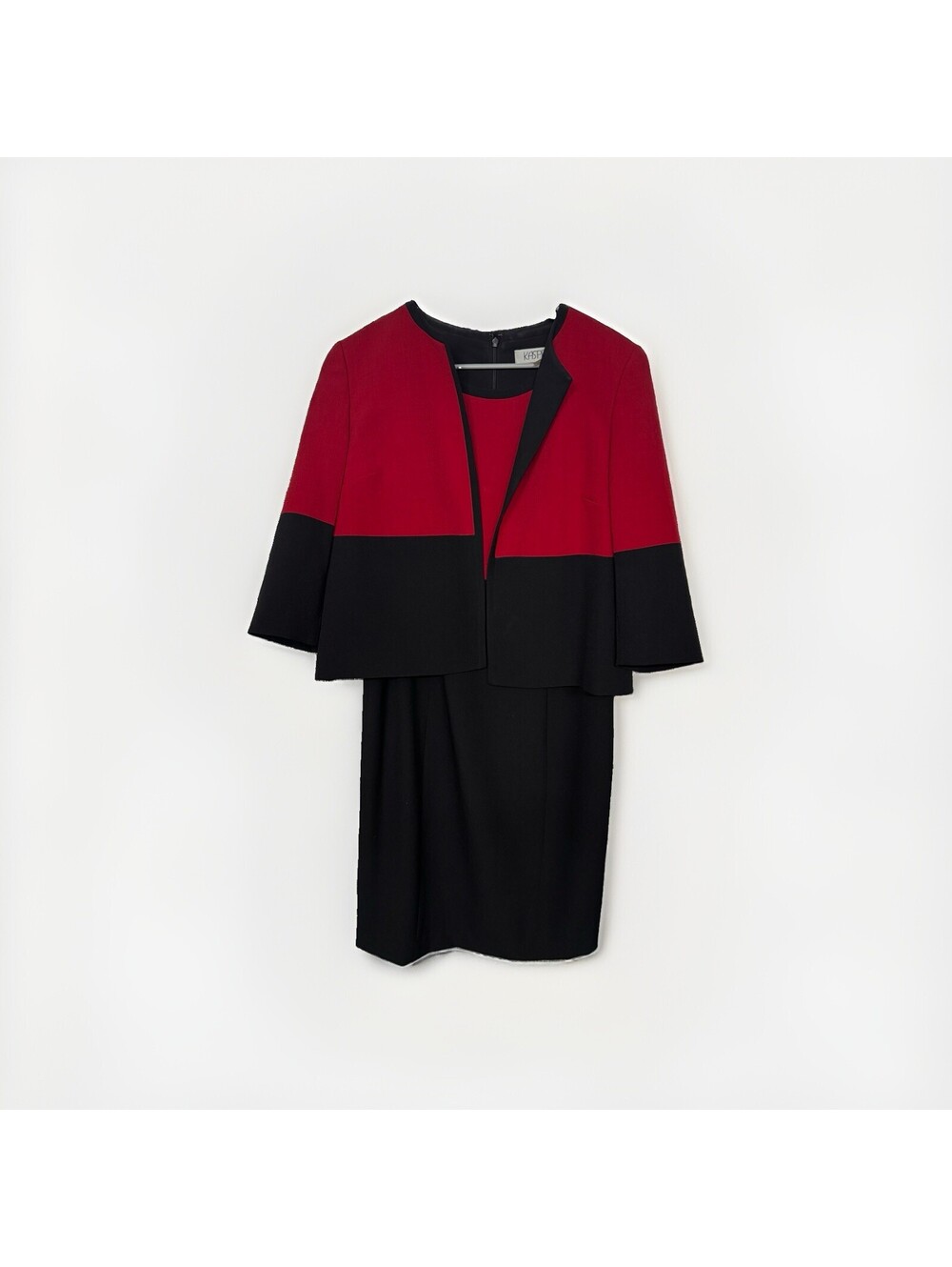 Kasper Dress and Jacket, 14, Red and Black